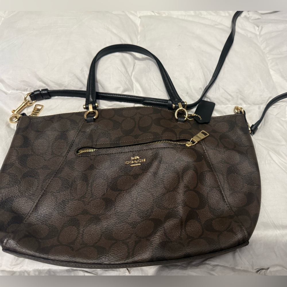 Coach Dark Brown and Black Shoulder Bag